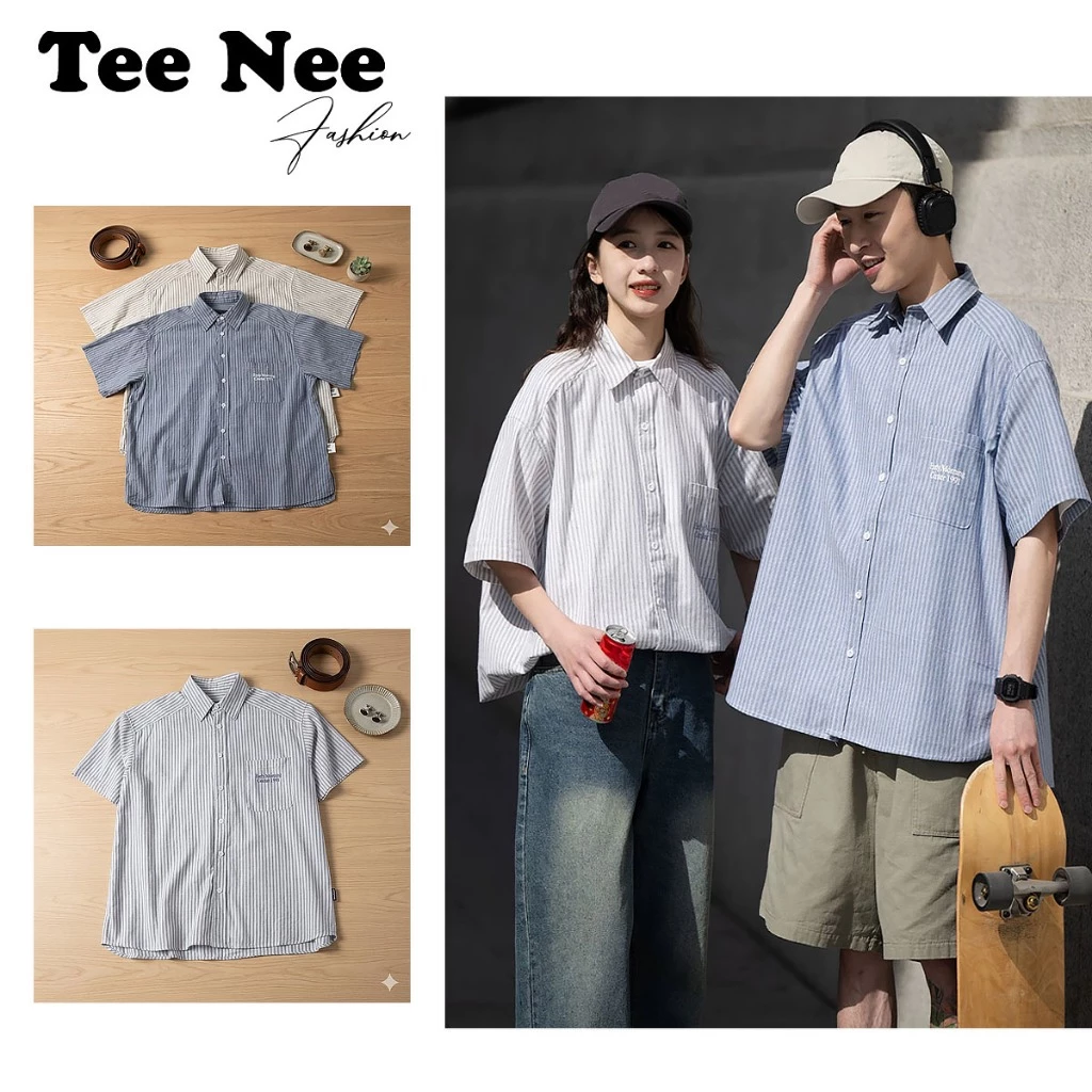 [ DEAL MỞ BÁN ] Áo sơ mi cộc tay TeeNee, Áo sơ mi ngắn tay nam nữ, Form Rộng Nam Nữ Unisex, chất liệu vải Cao Cấp