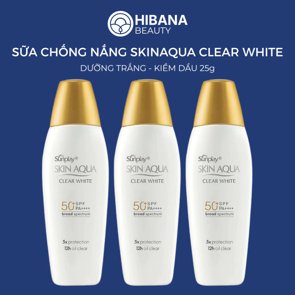 [25g] Kem chống nắng dưỡng trắng, kiểm dầu dạng sữa Sunplay Skin Aqua Clear White SPF50, PA++++