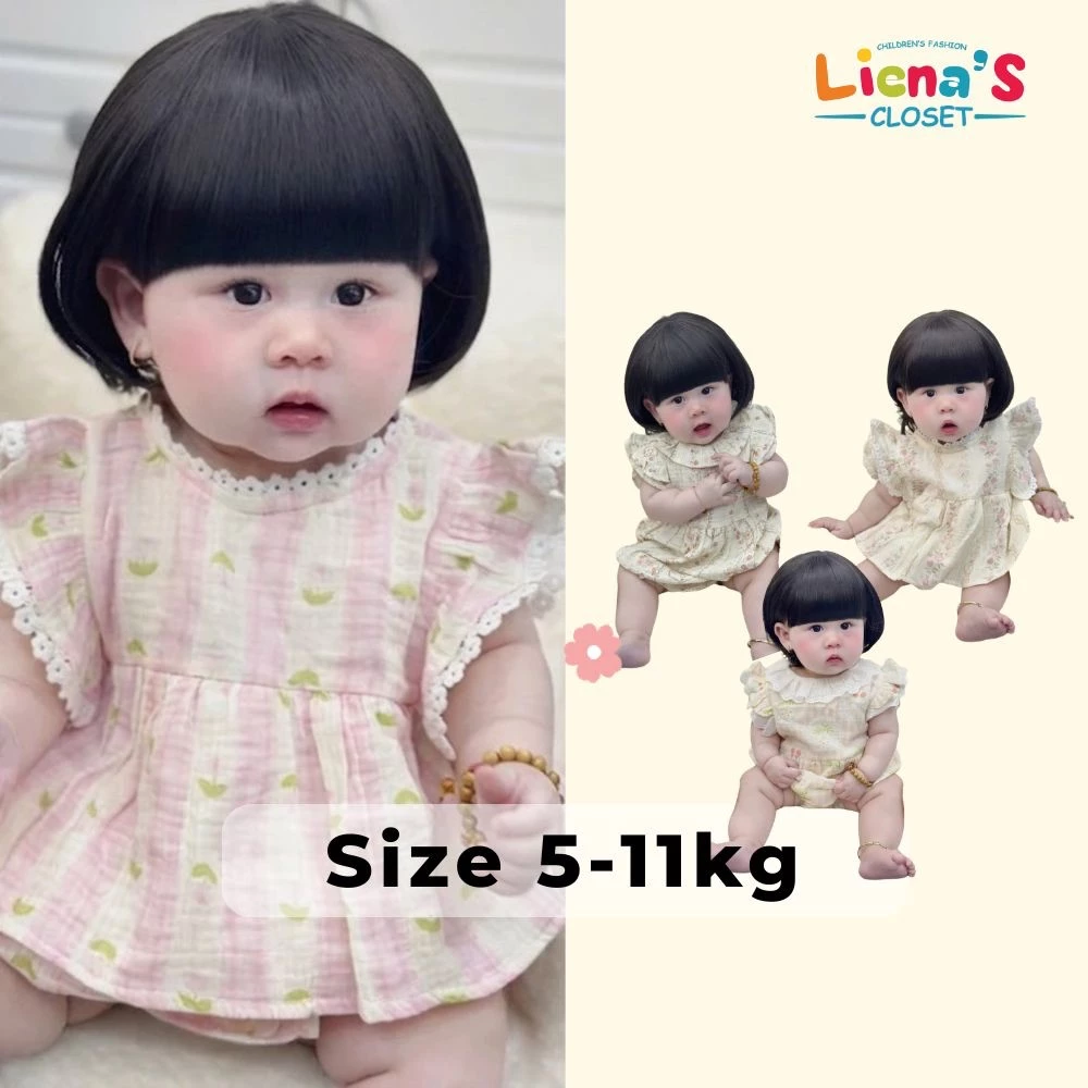 [Kèm Quần Chíp] Bodysuit Cánh Tiên Cho Bé, Vải Xô Hàn Muslin Mẫu Hè Mới Nhất Liena'S Closet