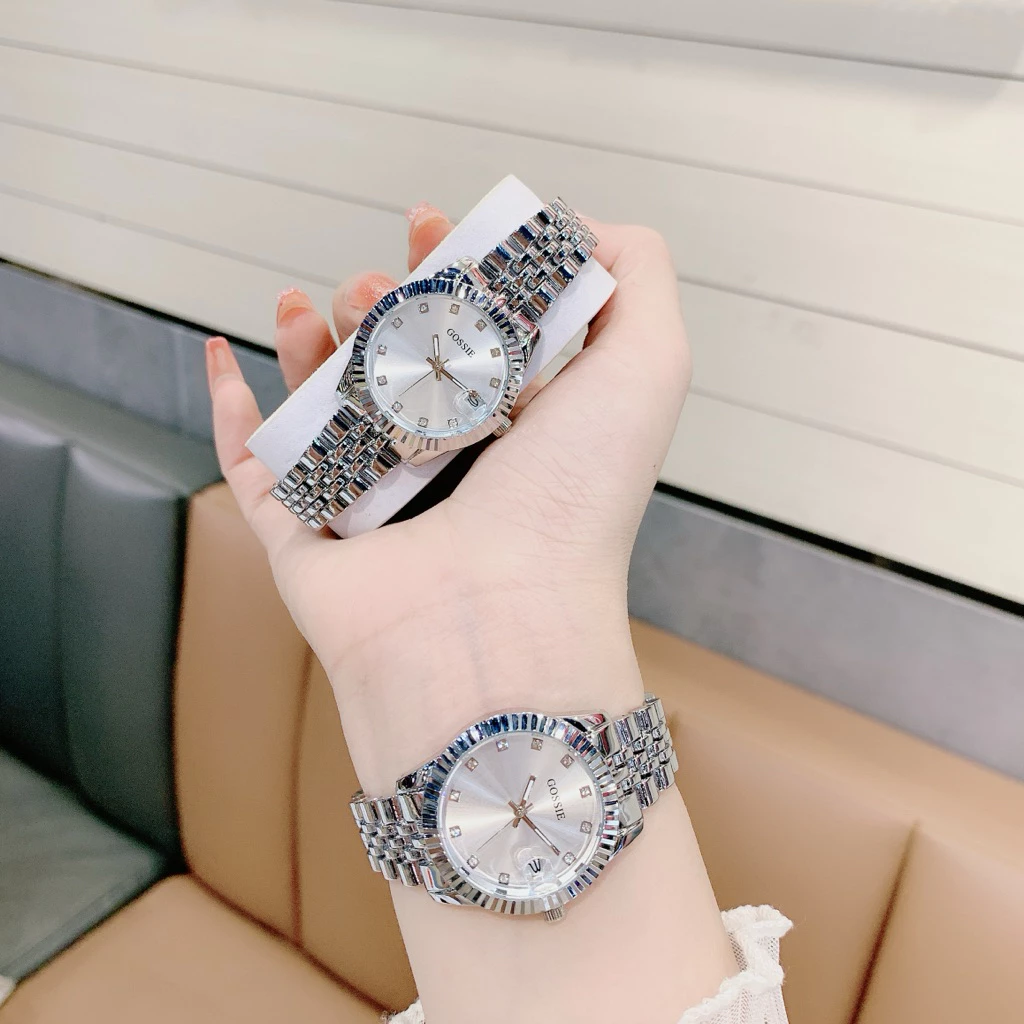 Đồng Hồ Nữ Gossie Viền Băm 3 Màu Lựa Chọn