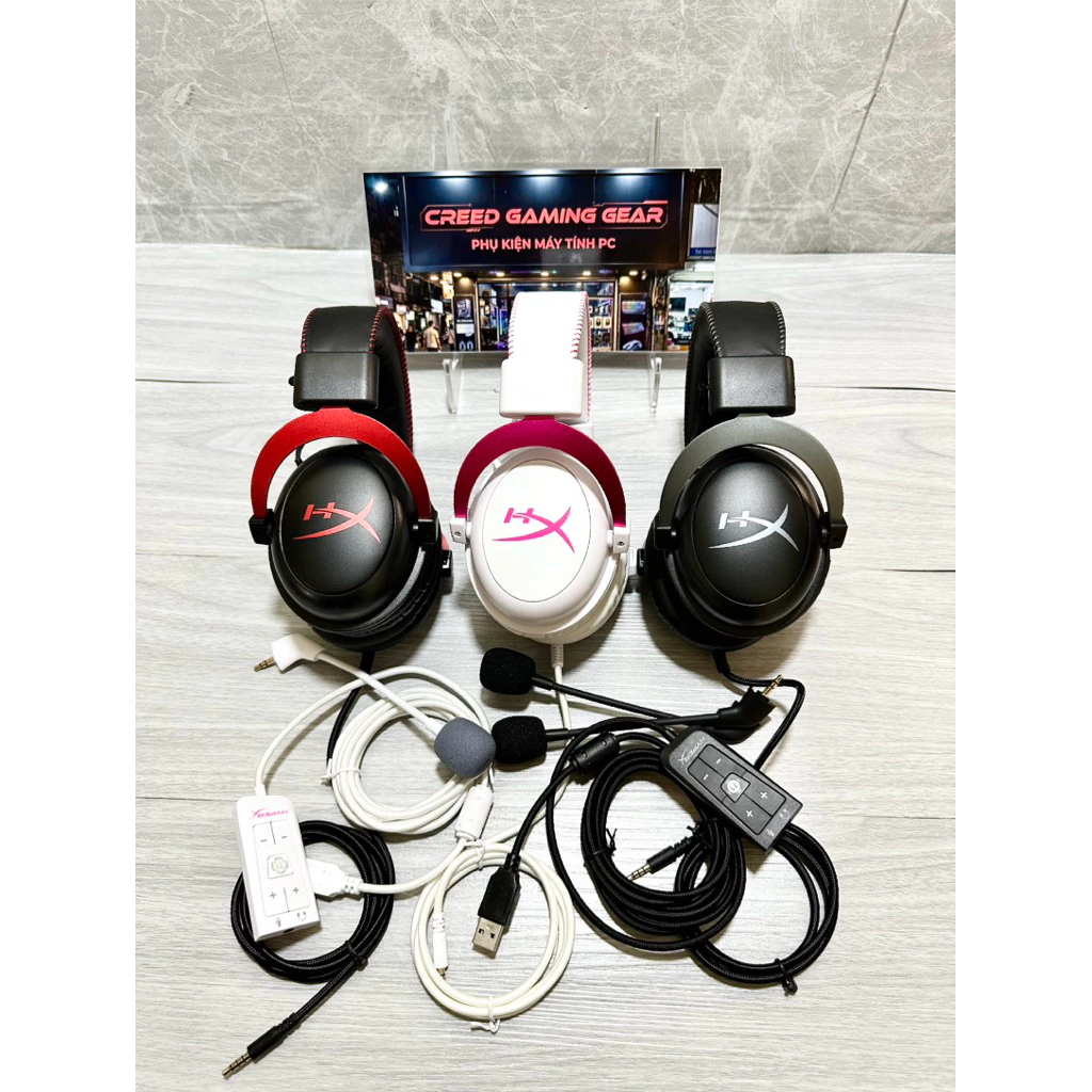 Tai nghe Gaming Hyperx Cloud 2 HP (cloud II) fullbox trắng hồng, đỏ, bạc chính hãng