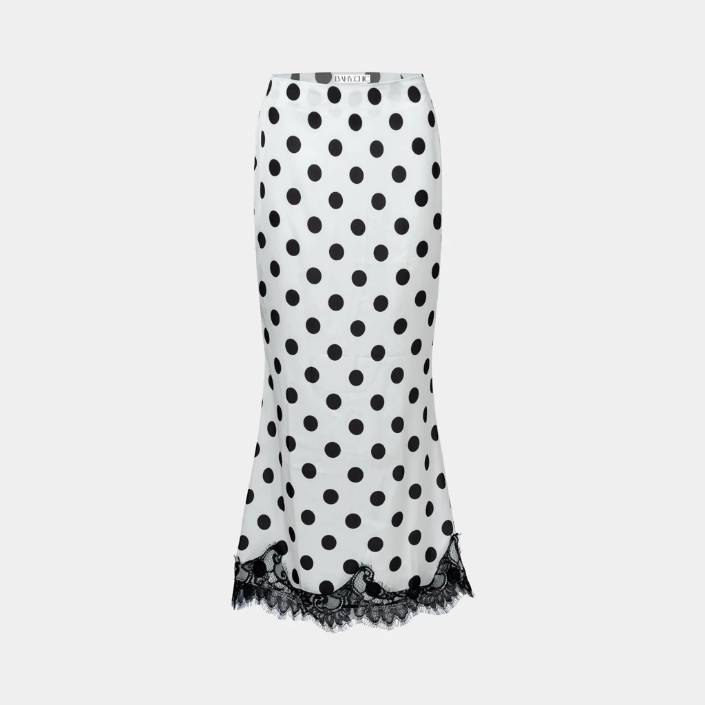 ( LANA SKIRT ) Chân váy lụa bi MỎNG MÙA HÈ, form ĐUÔI CÁ lửng kiểu viền ren- ĐỌC MÔ TẢ | BAHYCHIC