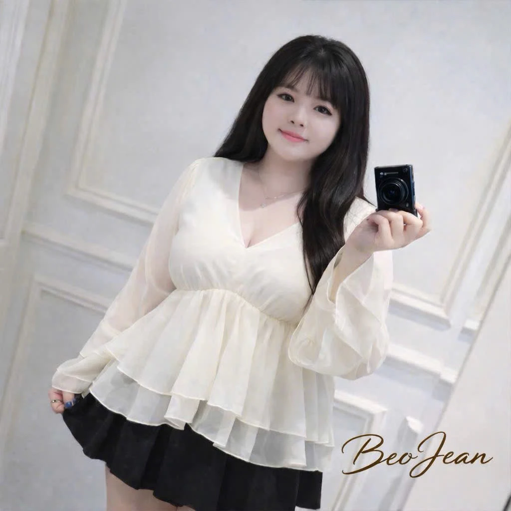 [ bigsize 60-90kg] Áo voan tơ tay bèo mã 562
