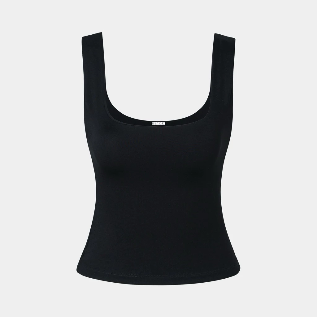 ( BAHYCHIC-SLIM TANK 02 ) Áo hai dây bảng to SIÊU ÔM SÁT, chất POLY PREMIUM hai lớp DÀY DẶN | BAHYCHIC