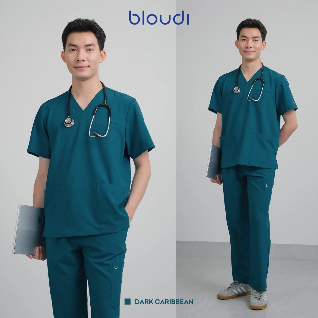 Bộ Scrubs Nam BLOUDI Plus, scrubs bác sĩ, quần áo phòng mổ, đồng phục phẫu thuật