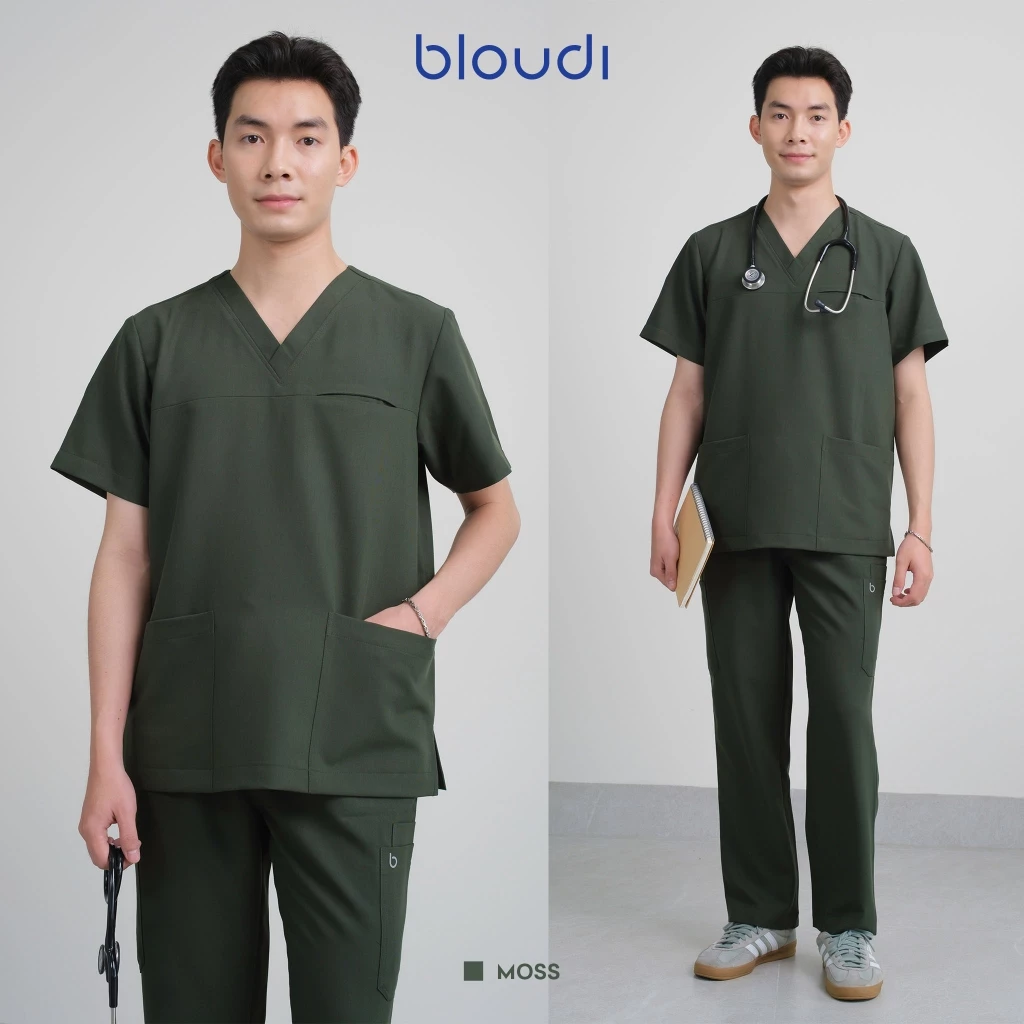 Bộ Scrubs Nam BLOUDI Plus, Đồng phục Spa, Đồng phục y tế