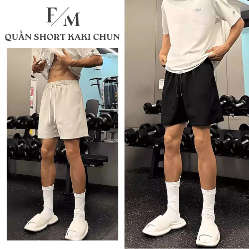 [DEAL HÀNG MỚI] Quần Short Kaki Nam Cạp Chun Dây Rút Quần Sooc Kaki Nam Form Ngắn Trên Gối Không Xù