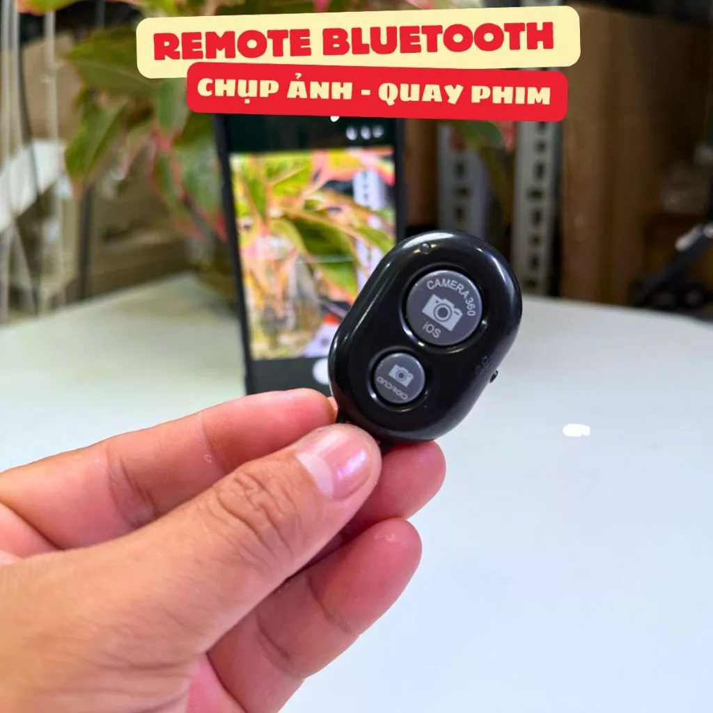 Remote Chụp Ảnh quay phim Bluetooth Điều khiển chụp hình  từ xa cho điện thoại di động phụ kiện selfie