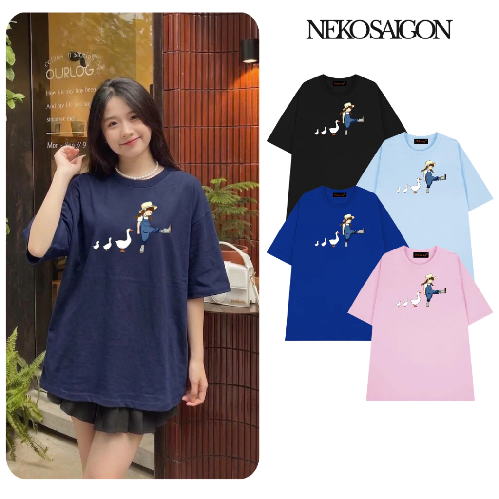 Áo thun tay lỡ form rộng unisex Neko.sg ATL594