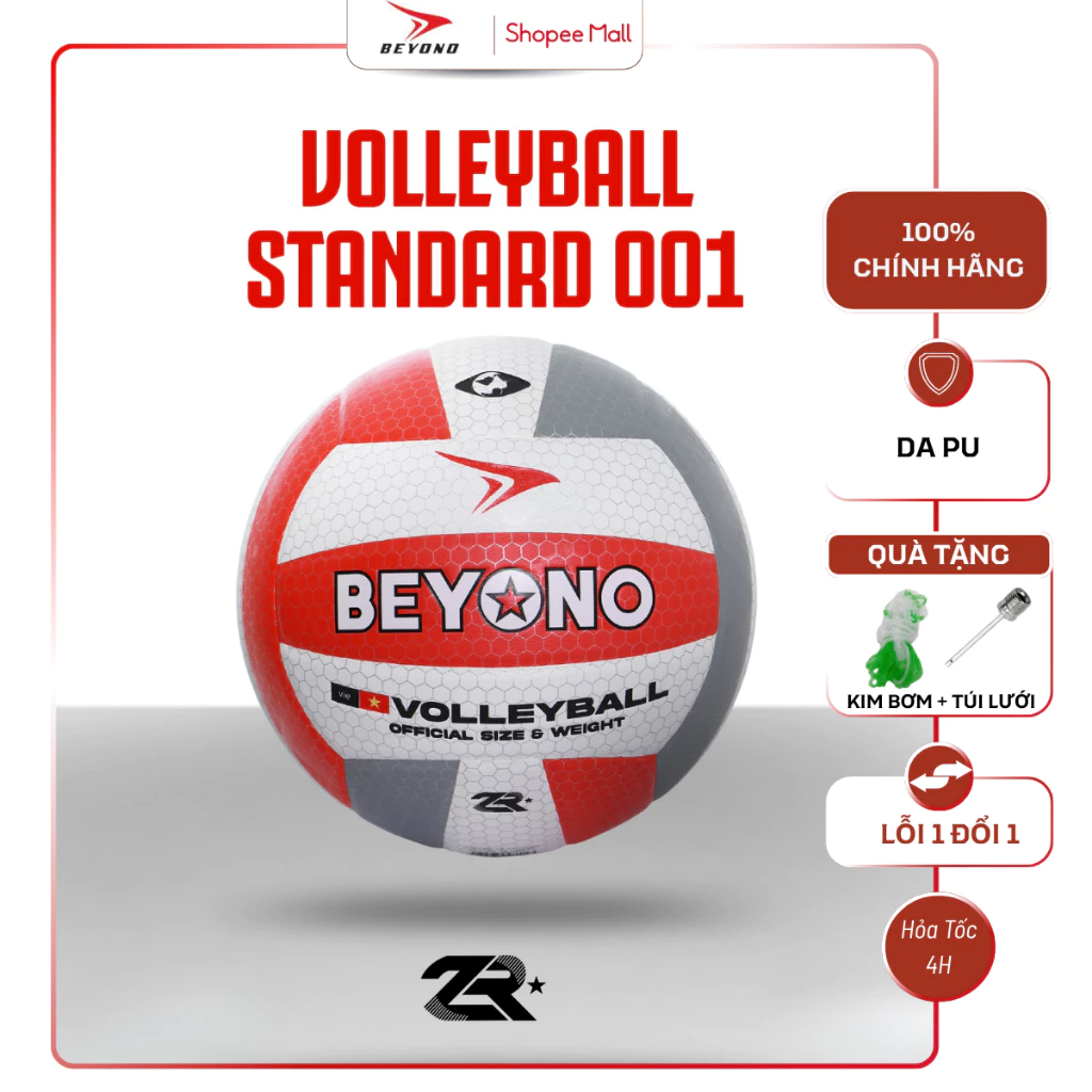 Banh Bóng Chuyền Beyono Standard 001 Da PU Bền Bỉ Dành Cho Luyện Tập và Phong Trào