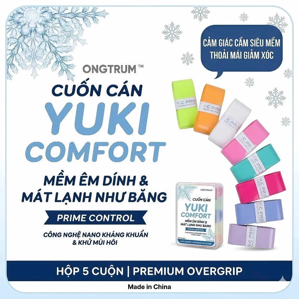 Cuốn Cán YUKI COMFORT cao cấp Chất Liệu Mềm Êm Dính Siêu Thấm Hút Công Nghệ Nano Kháng Khuẩn Khử Hôi
