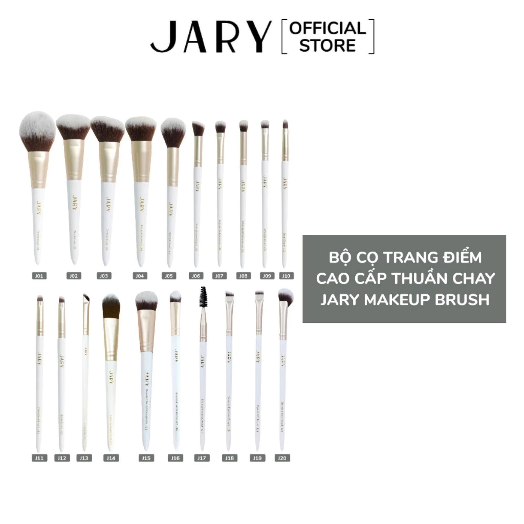 Bộ cọ trang điểm cao cấp thuần chay Jary Makeup Brush