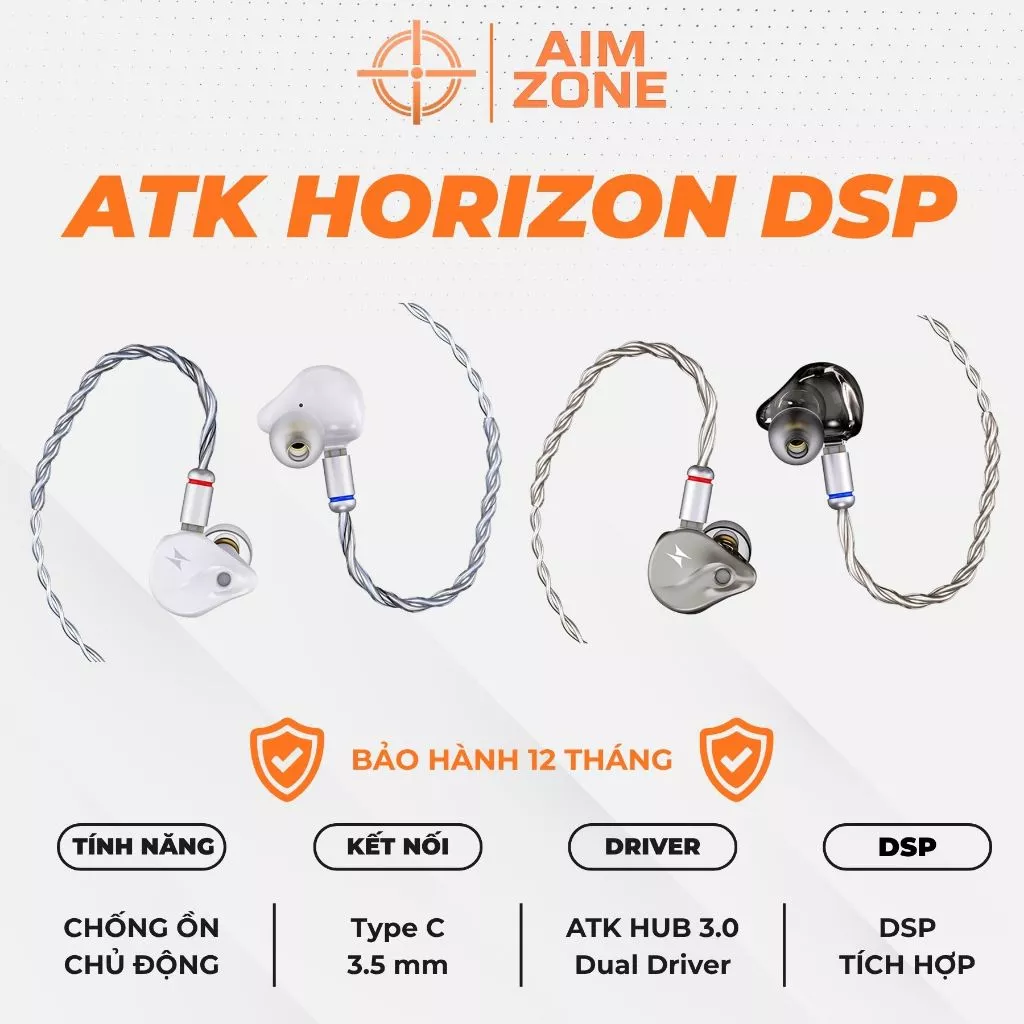 Tai Nghe Nhét Tai In Ear Gaming ATK Horizon DSP | Tích Hợp DSP | Hỗ Trợ WebHub | Chuyên Cho FPS Game