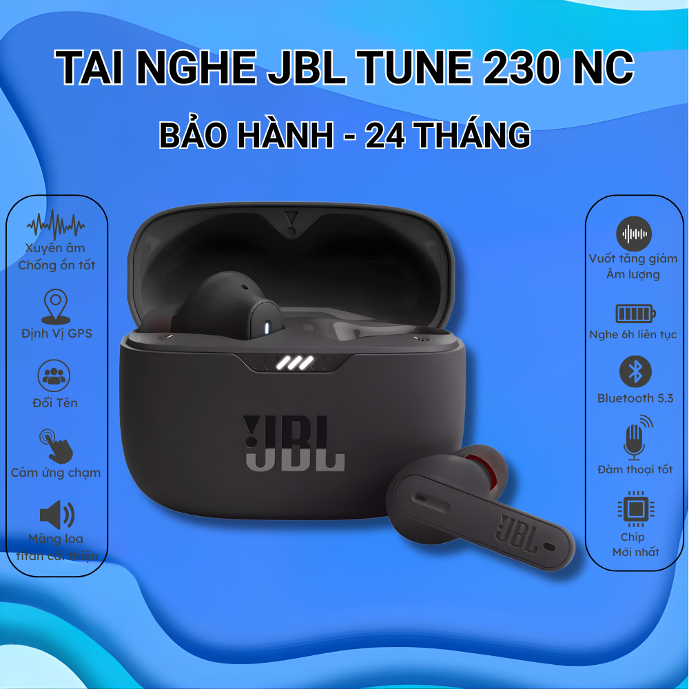 Tai Nghe Bluetooth JBL Tune 230NC - Bass Siêu Căng - Chống Ồn ANC - Cảm Ứng…