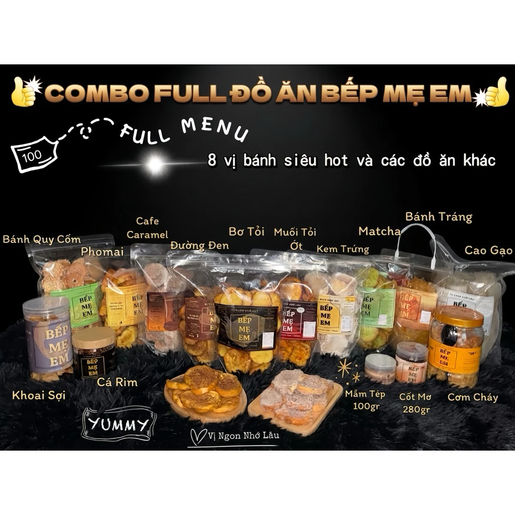 (HỎA TỐC) Combo Full Các Món Ăn Vặt Bếp Mẹ Em cực ngon, ăn cực cuốn