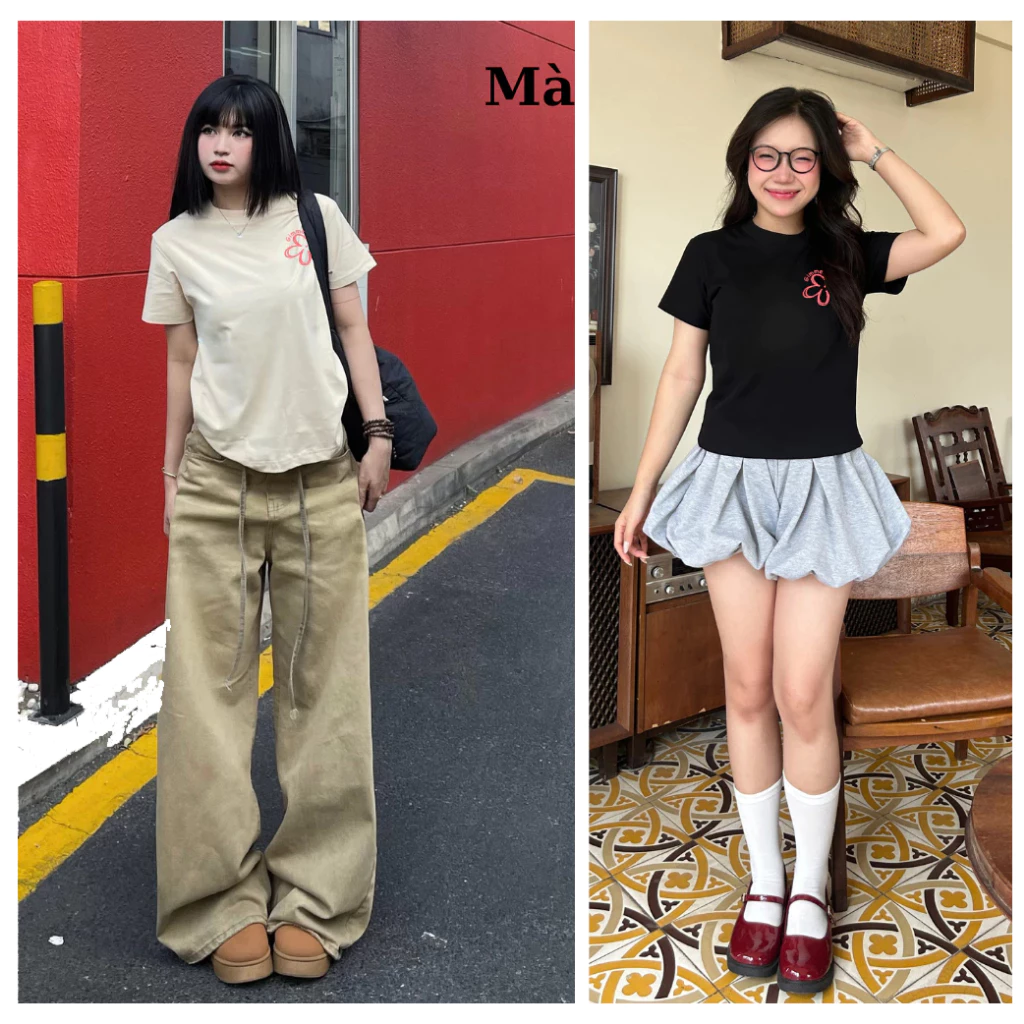 Áo Babytee - Form Nữ - Hình In Pet Hoa - Premium Cotton 250gsm 2 Chiều