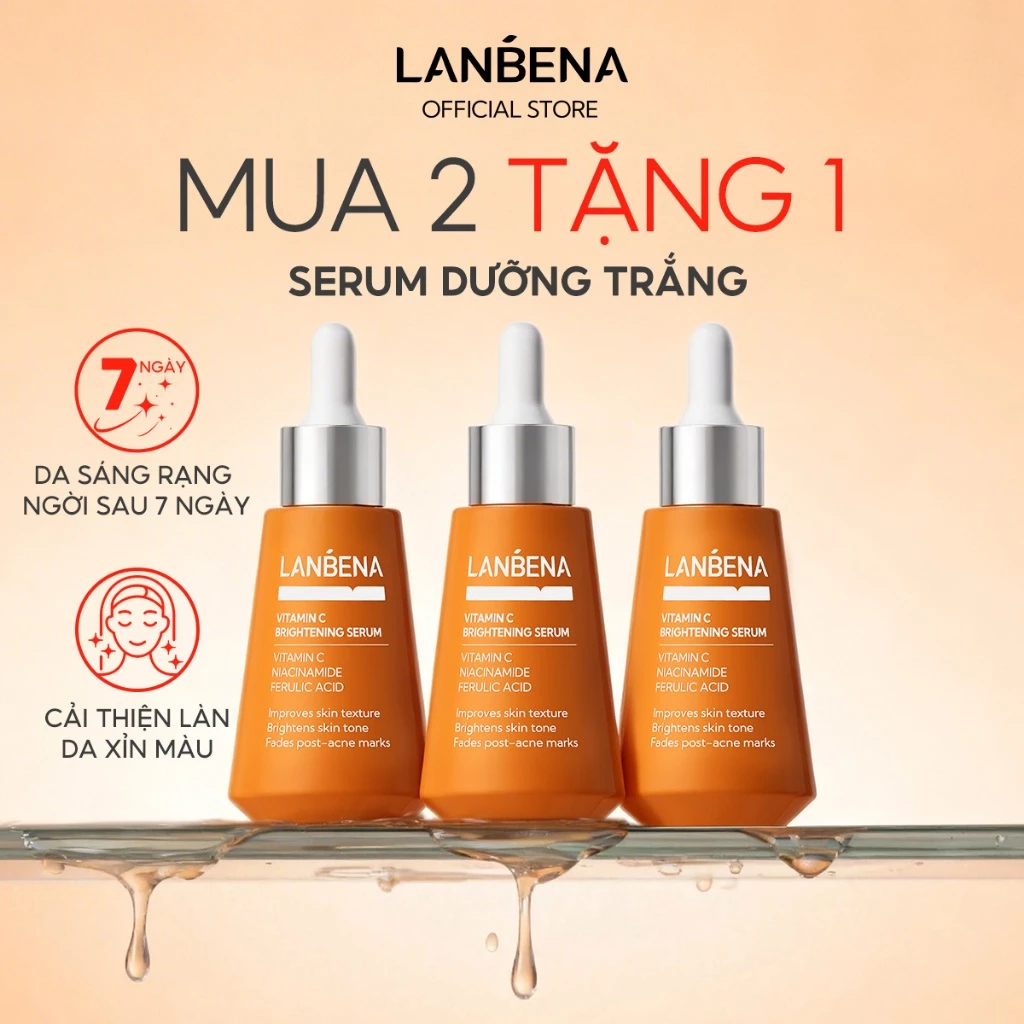 [Mua 2 tặng 1] LANBENA  Tinh chất dưỡng sáng da (15ml)- Serum dưỡng trắng da vitamin c niacinamide kết hợp Tinh Skincare