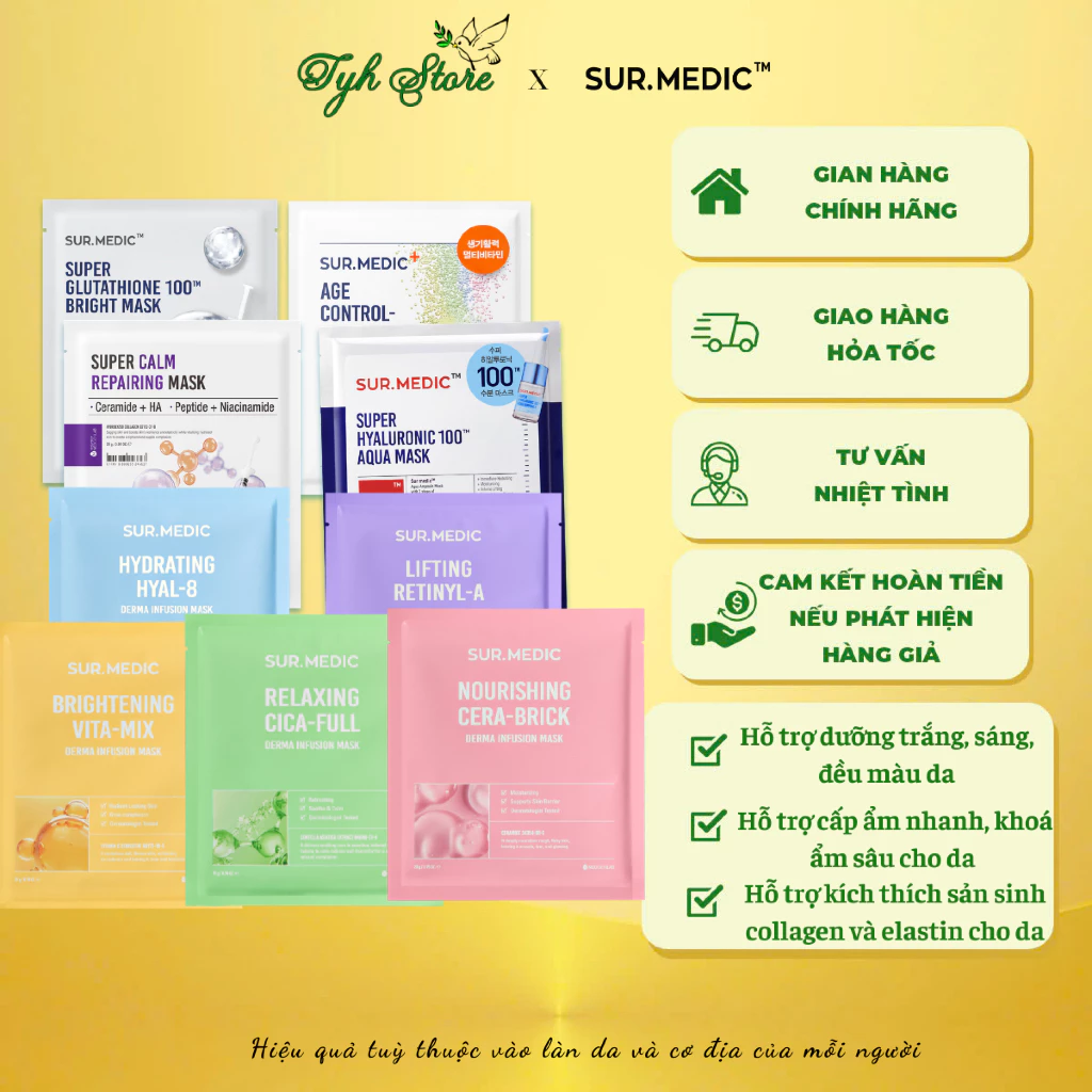 Mặt Nạ Vi Sợi Dưỡng Da Chuyên Biệt SUR.MEDIC Micro Fiber Mask 30g/miếng