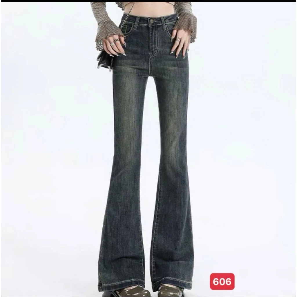 Quần Jean Nữ Ống Loe lưng cao hack dáng, Quần Bò Nữ co giãn mẫu mới hot trend siêu xinh - MQ606