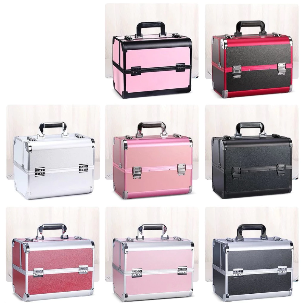 Cốp nhôm 2 tầng ,2 khuy nghành nail,mi makeup size 32x21x26