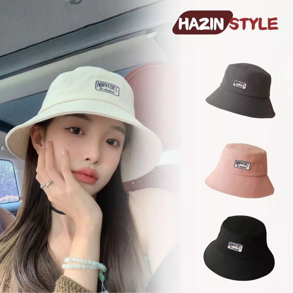 Mũ bucket HAZIN thêu chữ, mũ vành tròn form mềm chất vải kaki dành cho nam nữ phong cách hàn quốc