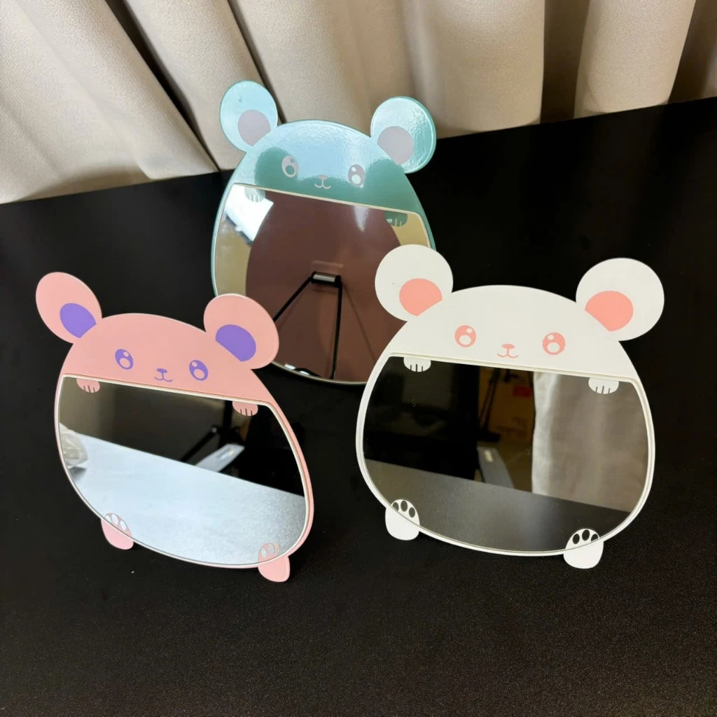Gương Trang Điểm Để Bàn Mini Tai Chuột Xinh Xắn – Gương Makeup Đế Tròn Dễ Thương Phong Cách Hàn Quốc