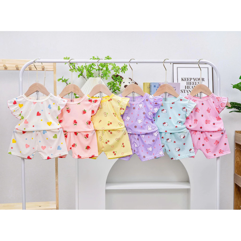 (bé 5-15kg) MẪU MỚI Bộ Cộc Tay Cho Bé Sơ Sinh Chất Thun Tăm Lạnh cho bé trai, bé gái in hình động vật