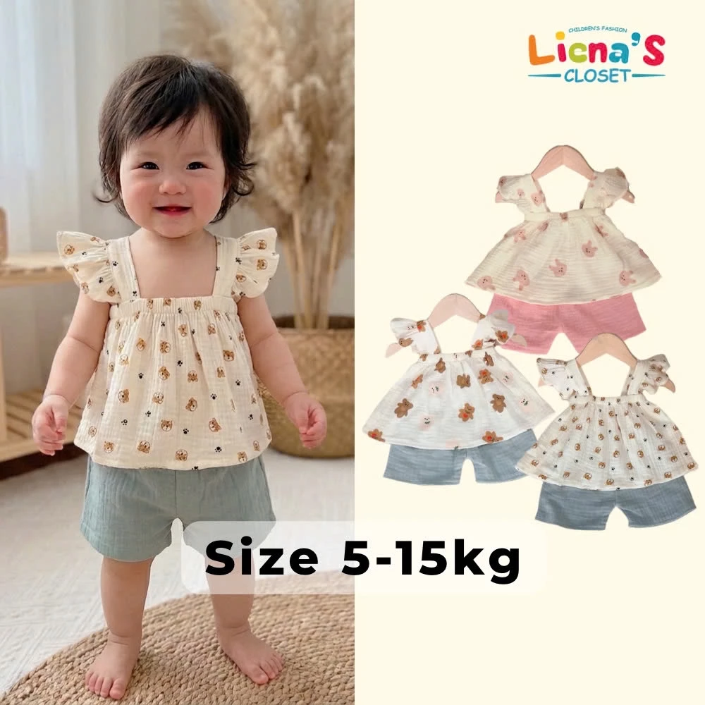 Set Bộ Cánh Tiên Hai Dây Vải Xô Muslin Siêu Xinh Cho Bé