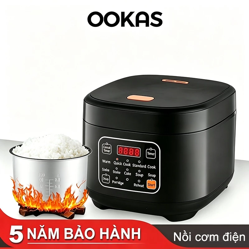 OOKAS Nồi cơm điện 6L nồi cơm điện đa năng mini đa năng dung tích nồi cơm điện tử nồi cơm điện nhỏ