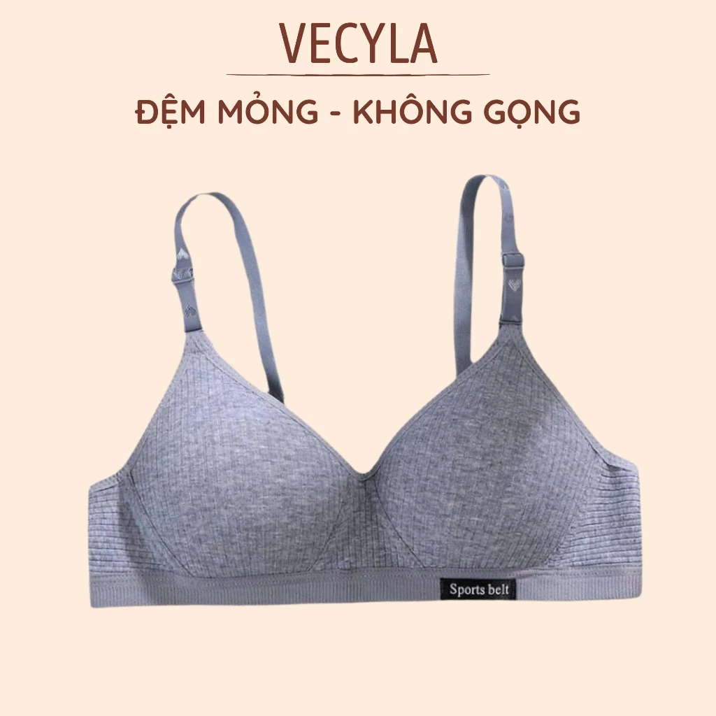 Áo lót VECYLA, áo ngực nữ cotton không gọng nâng ngực Sports belt A 30, áo lót nữ mềm mại thoáng mát, gợi cảm