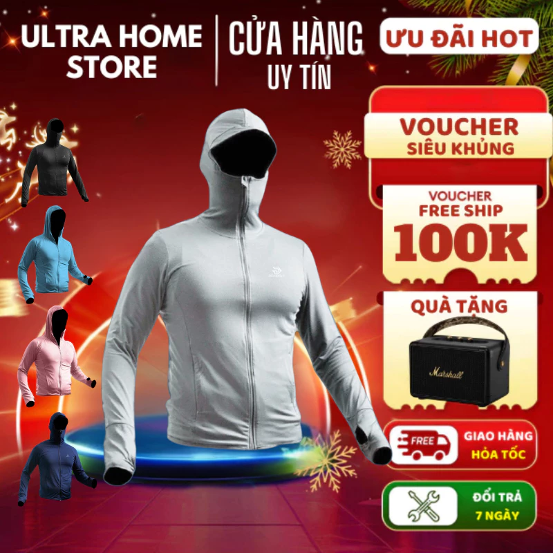 Áo Chống Nắng 2 Lớp Chống Tia UV Nam Nữ Khoá Kéo Cổ Cao Thoáng Khí Co Giãn 4 Chiều ( didooglt )