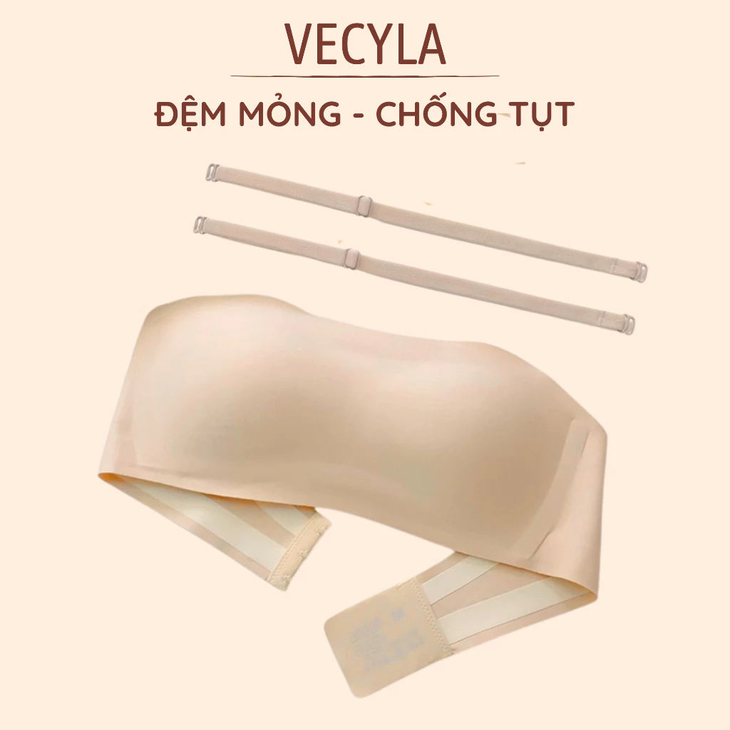 Áo Lót Nữ VECYLA Su Quả Ngang Nâng Ngực Không Gọng Chống Tụt Tạo Khe Cao Cấp 4033