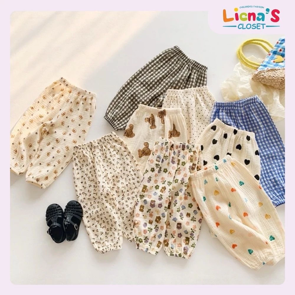 Quần Boom Vải Xô Muslin Cao Cấp - quần dài cho bé gái bé trai Mềm Mịn Phù Hợp Da Bé Trai/Bé Gái