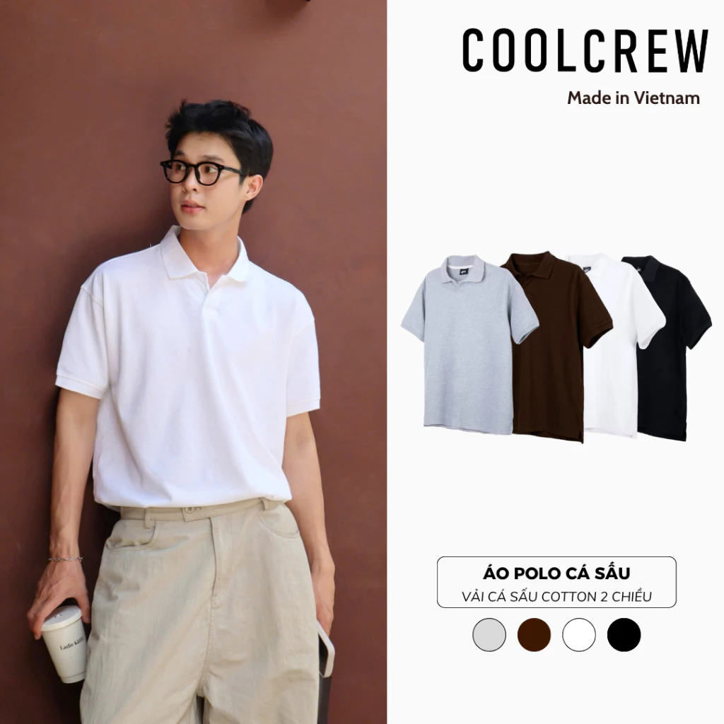 Áo Thun Polo Cá Sấu Nam 𝐂𝐎𝐎𝐋𝐂𝐑𝐄𝐖 Chất Vải Cotton Co Giãn 2 Chiều Thoáng Khí APN038