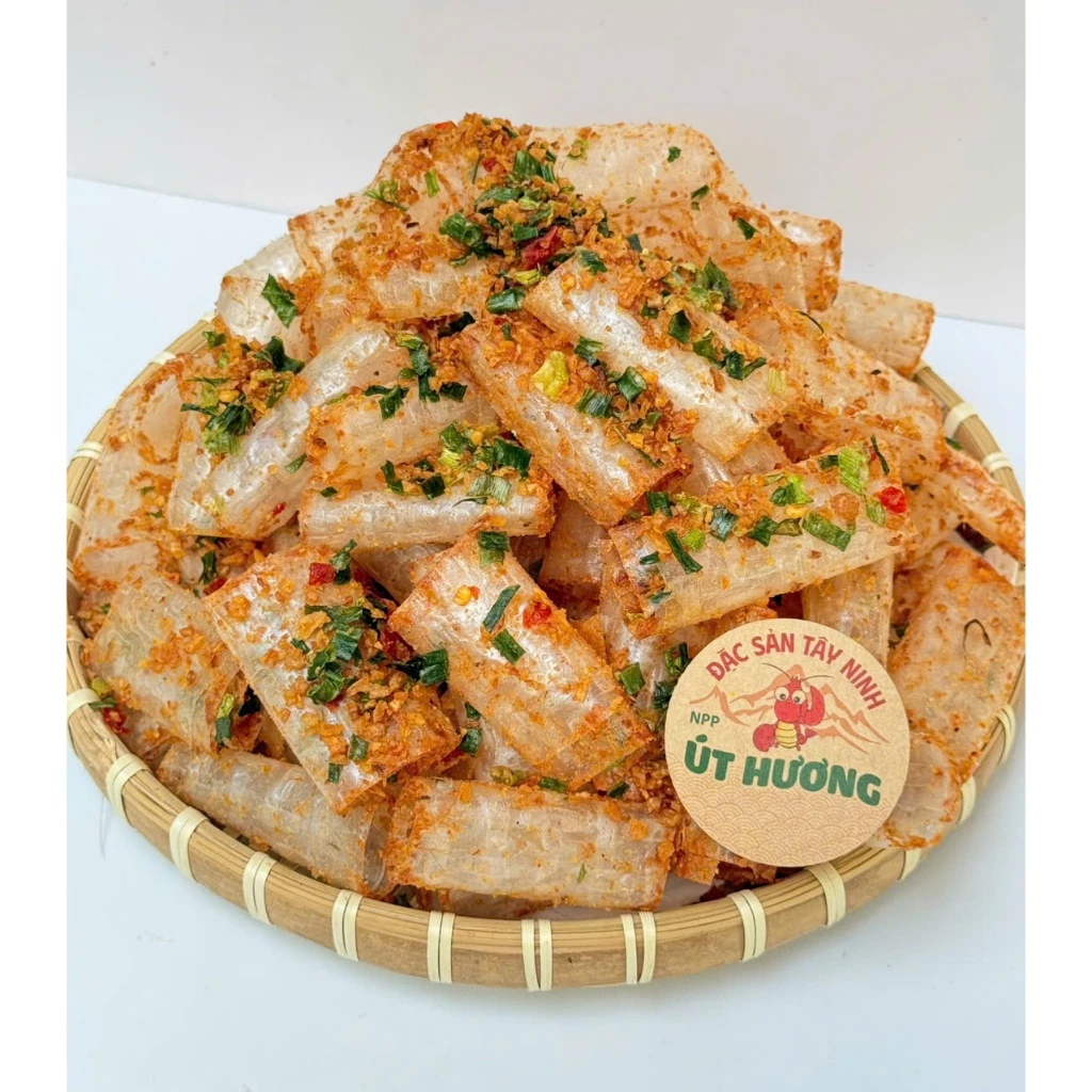 Bánh trang cuộn  trộn muối tỏi ( ớt rim mật ong ) - chay mặn đều dùng được