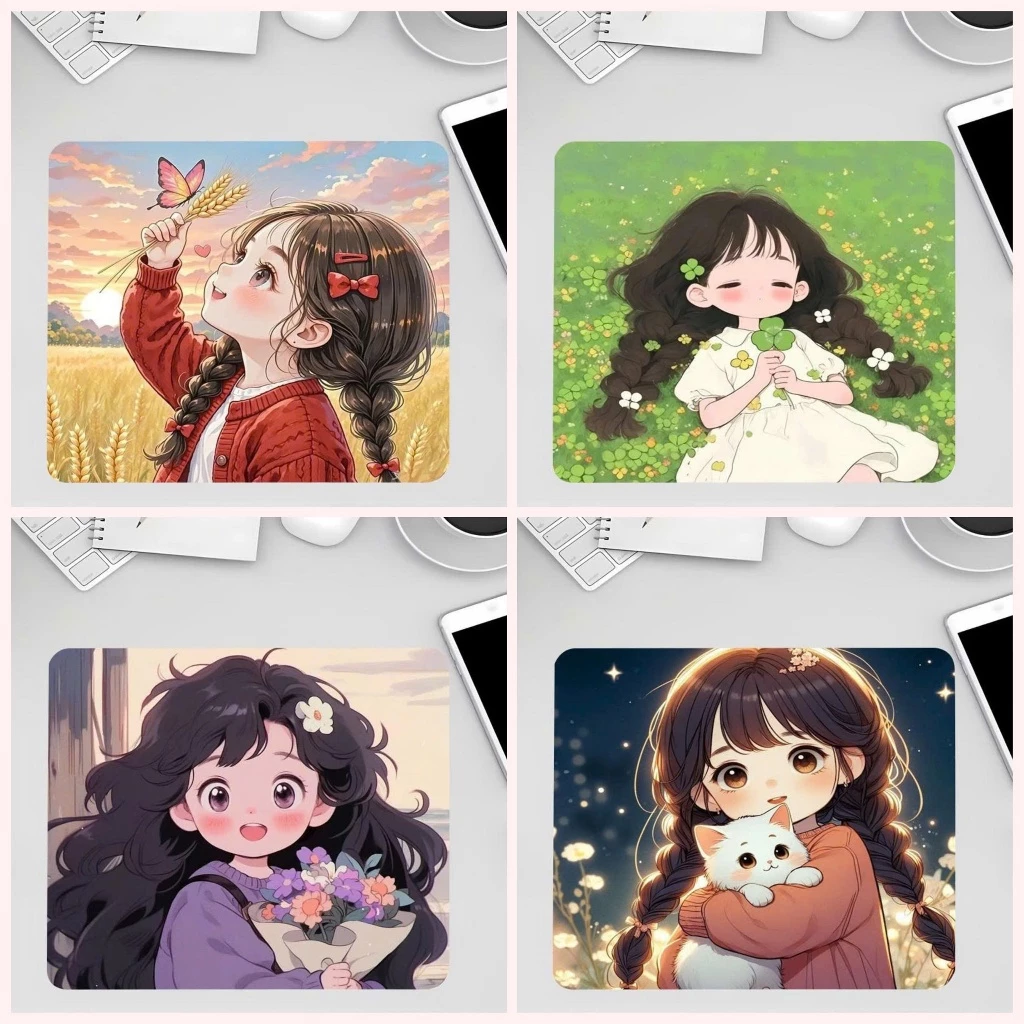 Lót chuột, pad chuột bé gái chibi cute Vua Lót Chuột Mousepad mini văn phòng dành cho nữ