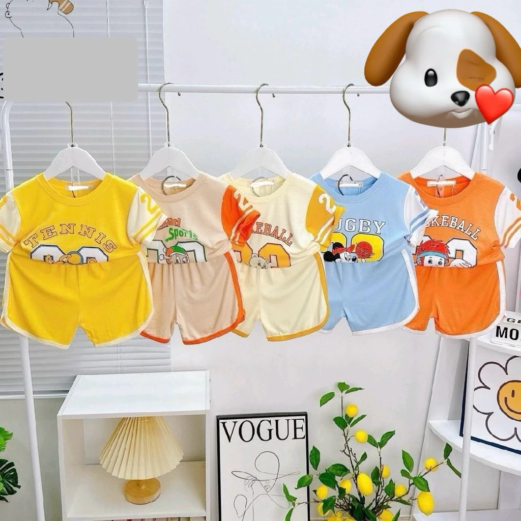 (6-16kg) Bộ cộc tay the thao cho bé trai be gái, Bộ quần áo trẻ em chất vải thun lạnh co dãn 4 chiều cực mát