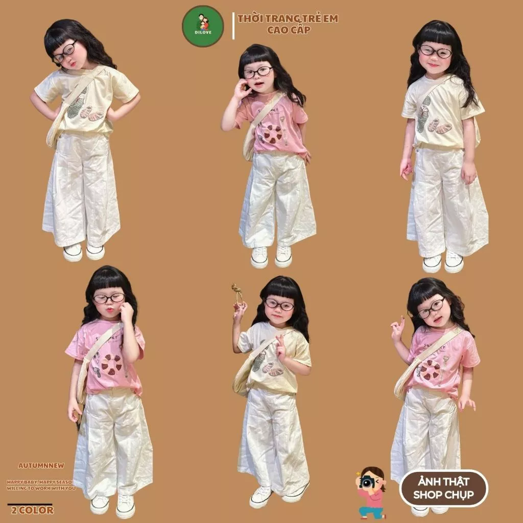 Combo 2 Áo Thun Cho Bé , Combo 2 Áo Thun Bé Trai Bé Gái Chất Liệu Cotton in Hình Dễ Thương | DILOVE - Mã M5 Áo Hồng Be