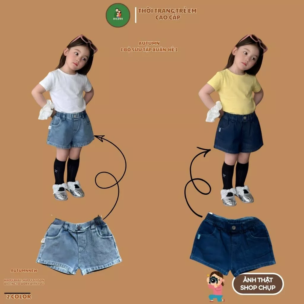 [ DEAL MỞ BÁN ] Quần đùi jean cho bé gái, thiết kế rách thời trang, quần bò rách cho bé, quần sooc đùi cho bé gái