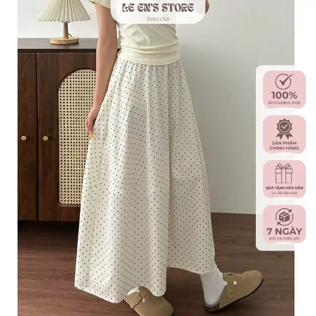 Chân Váy Dài Chữ A Kaki Cạp Chun Nữ – Váy Lưng Cao Tôn Dáng-V94