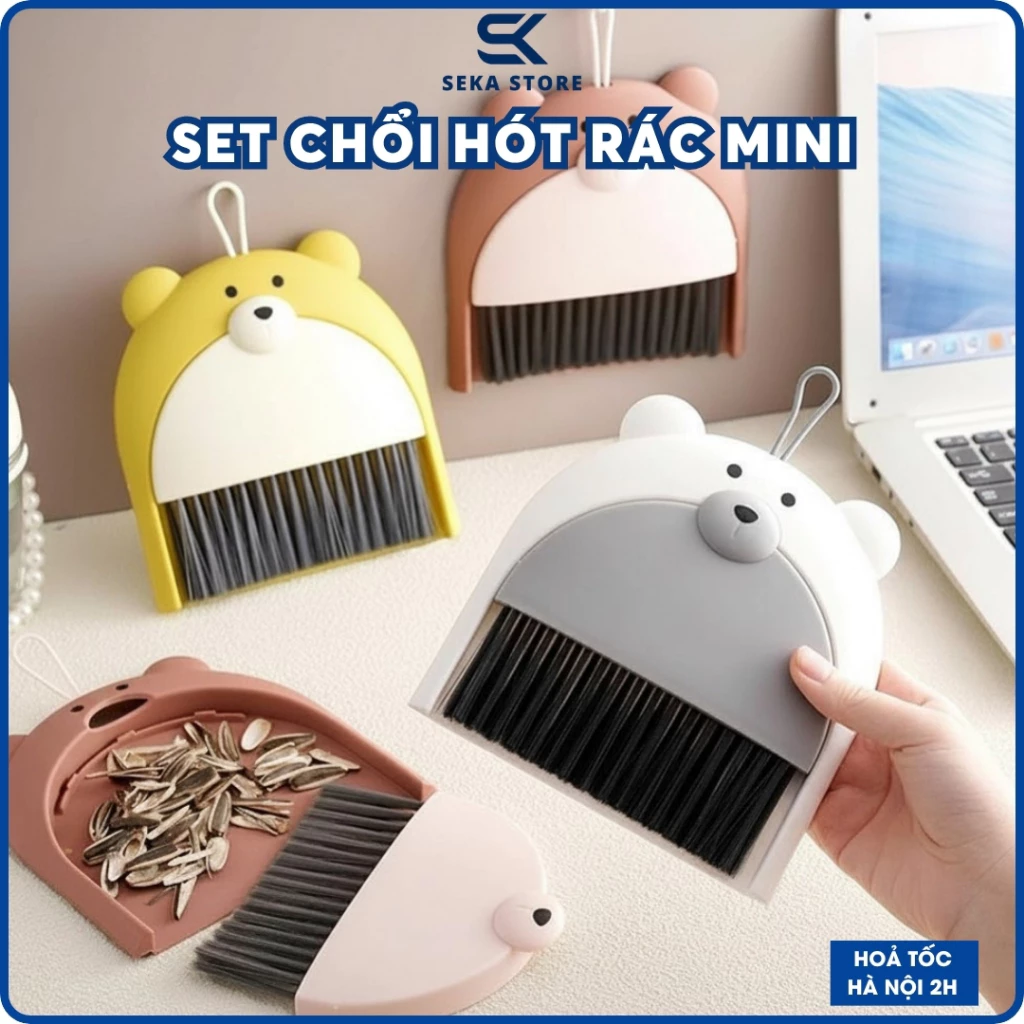 Bộ chổi Và Đồ Hốt Rác Mini, Vệ Sinh Bàn Phím Máy Tính, Nhỏ Gọn Tiện Lợi Cho Dân Văn Phòng GDK042