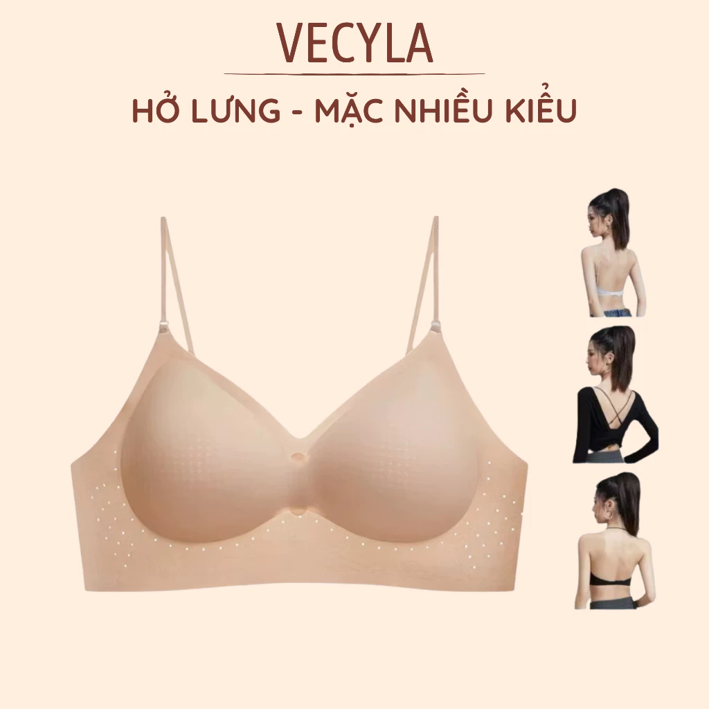 Áo lót VECYLA hở lưng thoáng khi A 35 - Áo ngực nữ mặc nhiều kiểu không lộ viền đệm mỏng nâng ngực