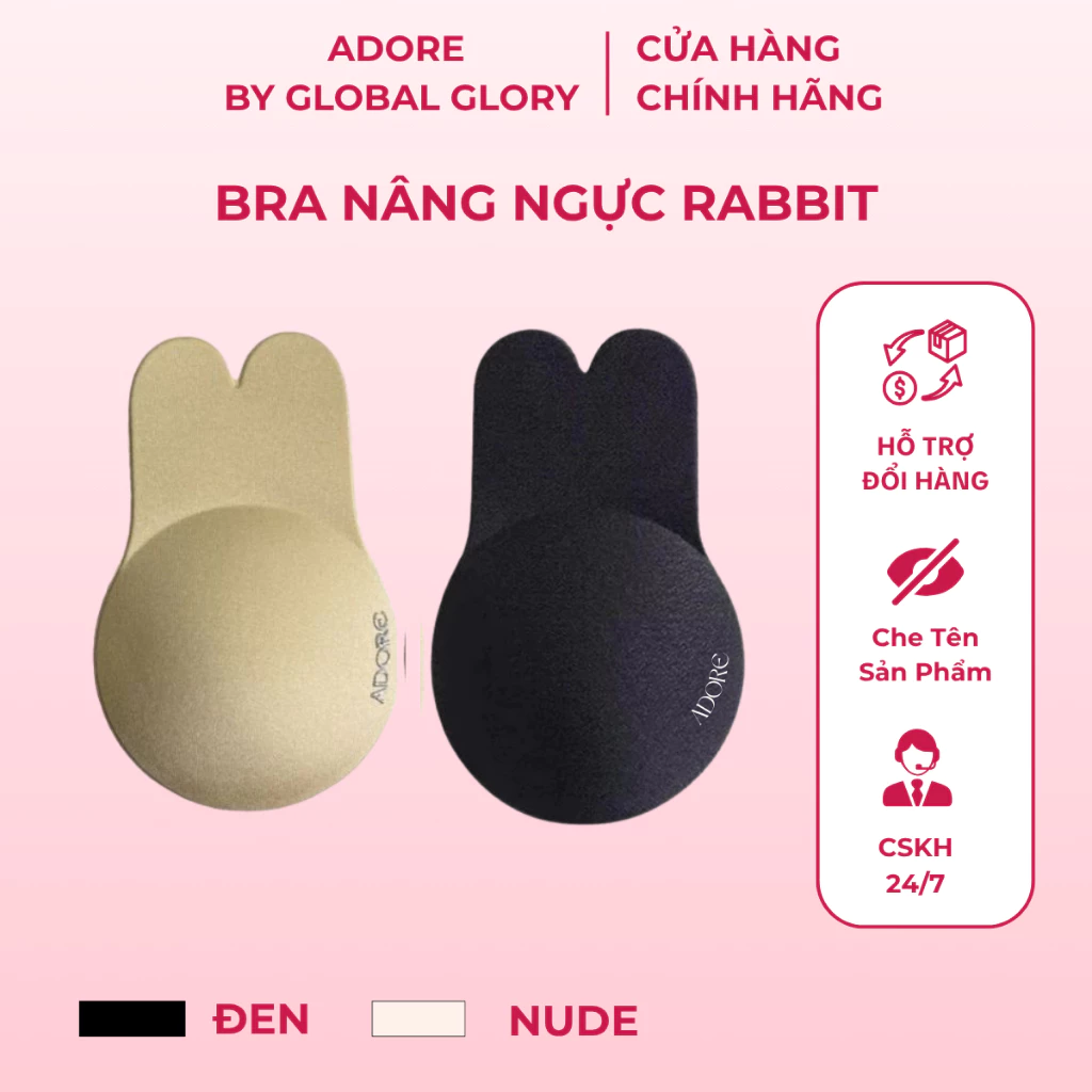 Miếng dán nâng ngực Adore hình tai thỏ, Miếng dán tai thỏ nâng ngực siêu dính - Hàng chính hãng