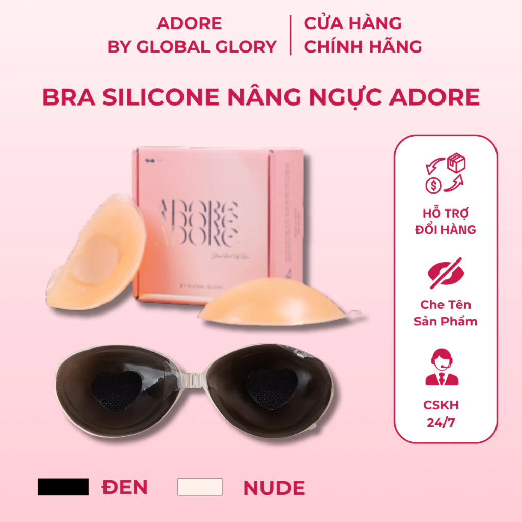Bra Silicone Adore loại dày 3 cm mềm mại tái sử dụng nhiều lần – Kèm Màng Bảo Vệ và dây quai trong