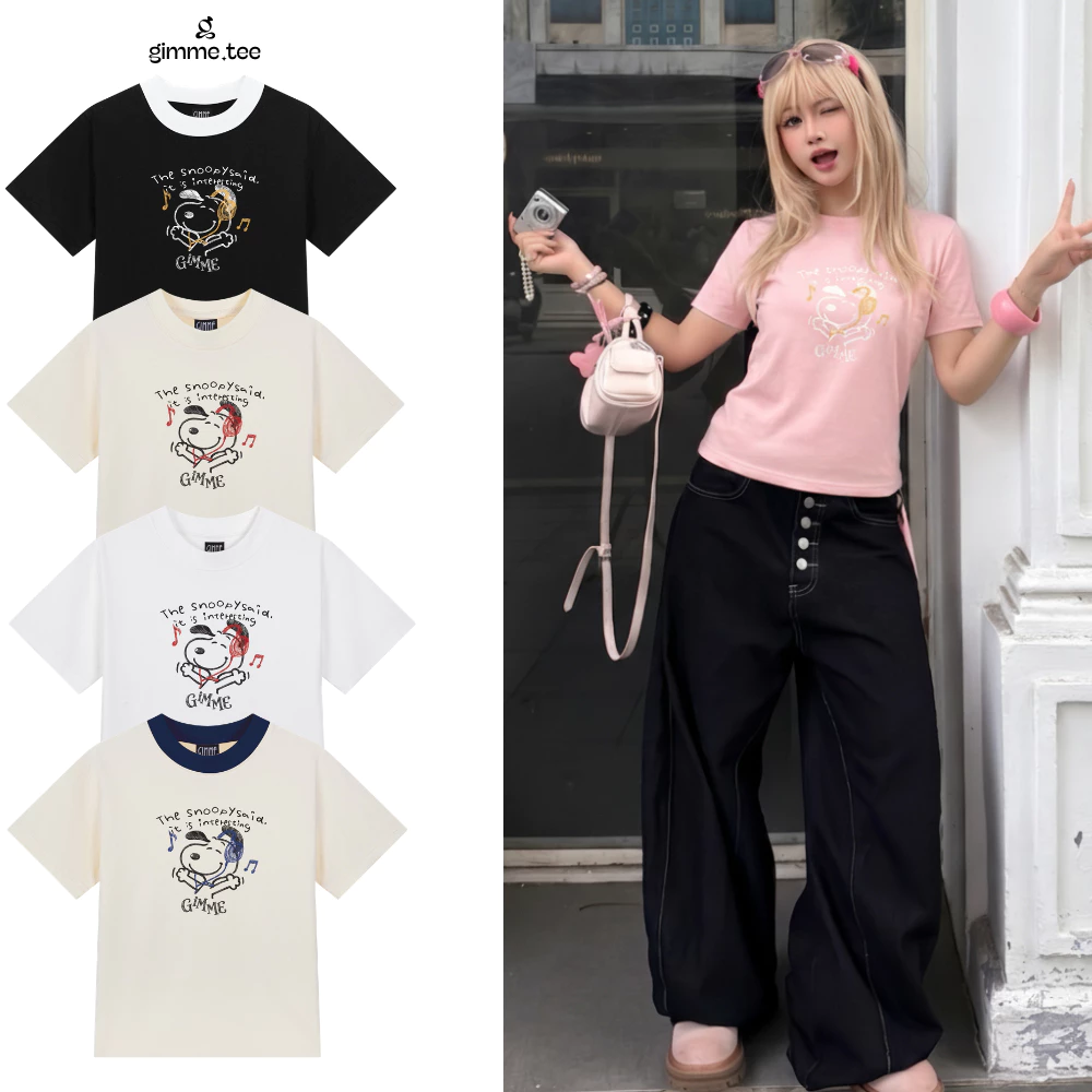 [Hàng Mới] Áo BabyTee Form Nữ - CÚN PHỐI CỔ - Premium Cotton 250gsm 2 Chiều Cổ Tròn - Áo thun - GMB135