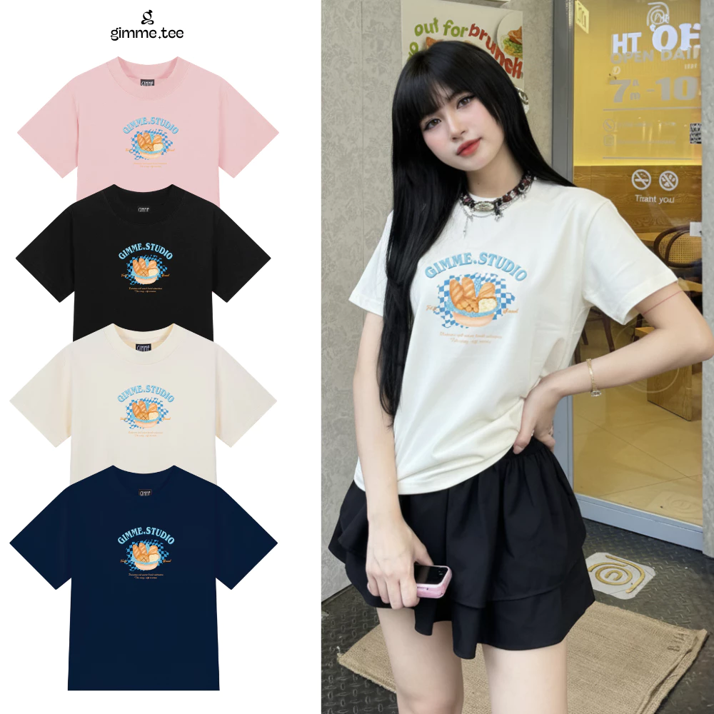 [Hàng Mới] Áo BabyTee Form Nữ - BÁNH MÌ - Premium Cotton 250gsm 2 Chiều Cổ Tròn - Áo thun - GMB134