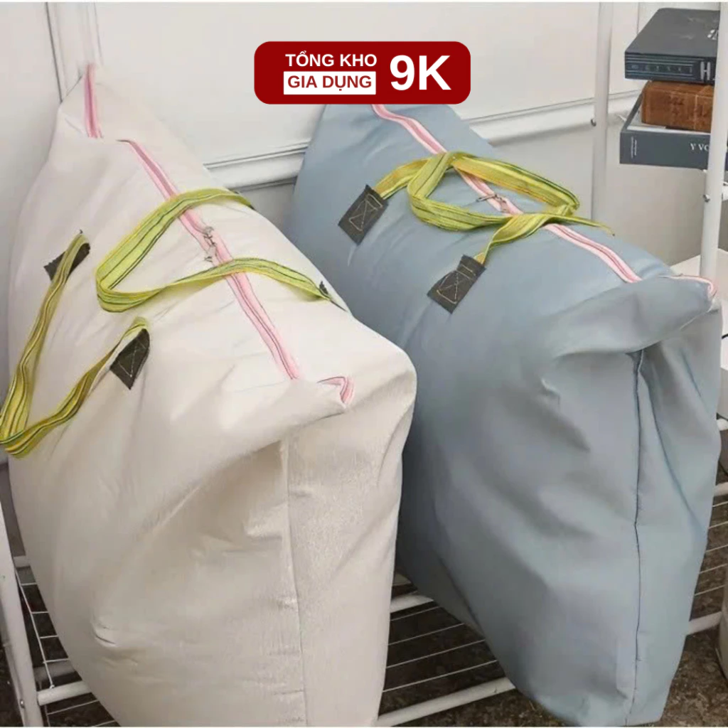 Túi Bạt Đựng Đồ 90cm Size Lớn – Túi Đựng Quần Áo Chống Thấm Có Khóa Kéo, Quai Chắc Chắn