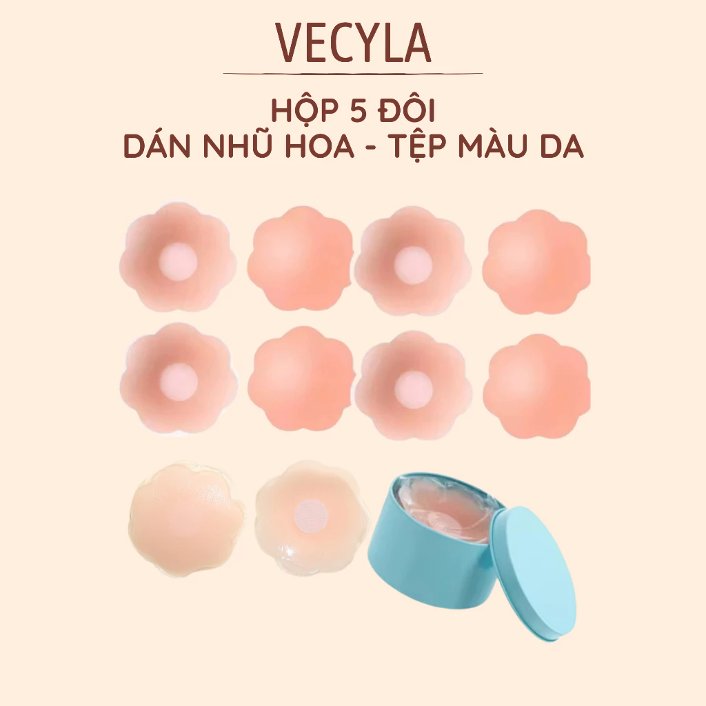 HOT-HỘP 5 ĐÔI MIẾNG DÁN NHŨ HOA SILICON VECYLA SIÊU MỀM 1401