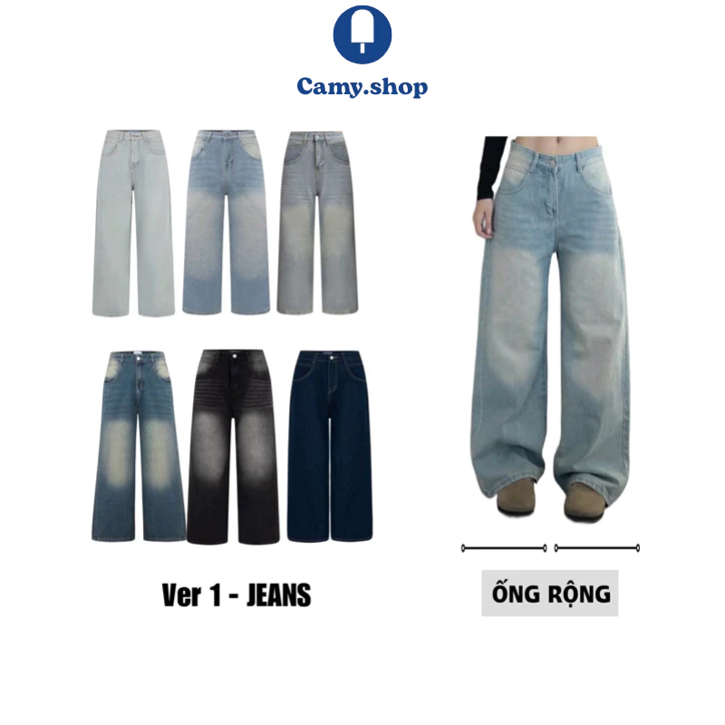 Quần Jeans Ống Suông Ver 1 CAMY nhiều màu tôn dáng form unisex nam nữ CalemClub