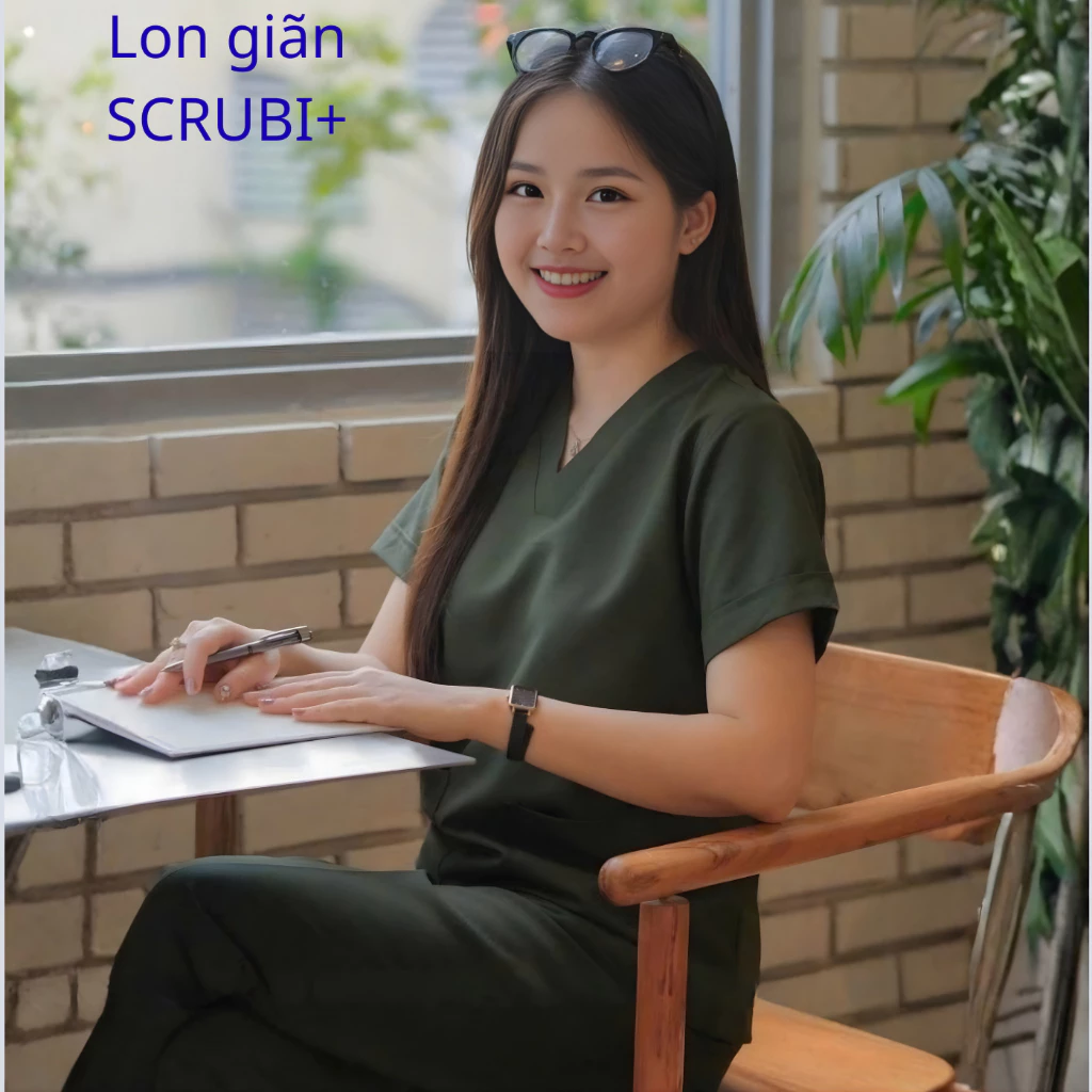 ( Giá Xưởng )-Bộ Scrubs Bác sĩ Vải Lon Co Giãn,Đồng phục Spa,Phòng khám, Dược sĩ,Điều dưỡng